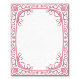 Romantic Pink Hearts Floral Border Rug