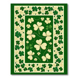 Floral Vintage Emerald Shamrock Clover Area Rug
