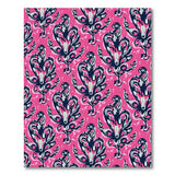 Vibrant Pink Navy Floral Area Rug