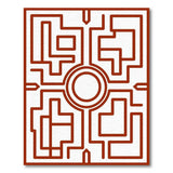 Terracotta Labyrinth Maze Area Rug
