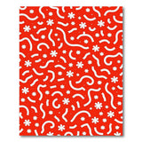 Bold Red Squiggle Abstract Area Rug