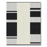 Black Framed Beige Geometric Area Rug