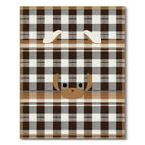 Adorable Tan Dog Face Brown Plaid Area Rug