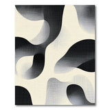 Fluid Black White Abstract Area Rug