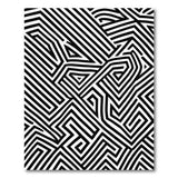 Black and White Bold Black White Maze Geometric Area Rug