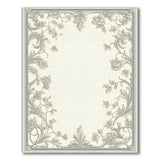 Elegant Grey Floral Border Area Rug