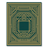 Emerald Green Art Deco Geometric Area Rug