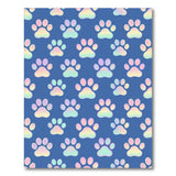 Pastel Paw Print Blue Kids Area Rug