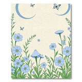 Whimsical Blue Moon Cornflower Mushroom Rug