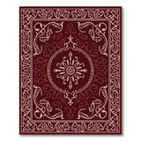 ODIKA Crimson Persian Floral Medallion Rug