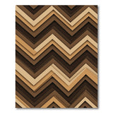 Layered Brown Tan Chevron Geometric Rug