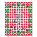 Hell's Twist Merry Christmas Gingham Holly Rug
