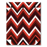 Bold Red Chevron Zigzag Geometric Modern Area Rug