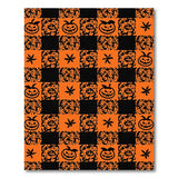 Jack-o'-Lantern Swirl Checkerboard Halloween Rug