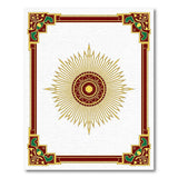 Ornate Golden Sunburst Medallion Rug