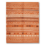 Orange Orange Geometric Heritage Tribal Rug