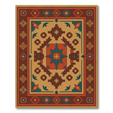Southwestern Geometric Tan Rug with Teal Accents