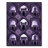 Purple Ornate Moorish Arch Tower Rug