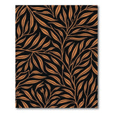 Burnt Orange Leaf Pattern Area Rug