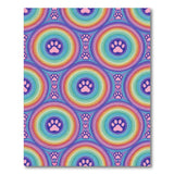 Rainbow Paw Print Kids Cartoon Rug