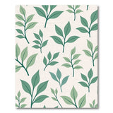 Fresh Green Leaves Pattern Area Rug