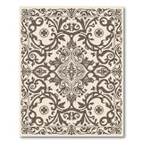 Beige and Neutral Ornate Floral Medallion Cream Area Rug