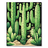 Vibrant Green Cactus Cluster Southwestern Rug