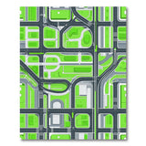 Green Geometric City Map Area Rug