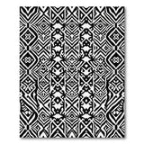 Intricate Black White Geometric Black and White Area Rug