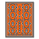 Bold Orange Heritage Tribal Geometric Rug