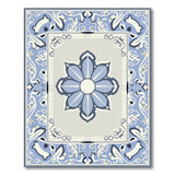 Blue and Teal Blue Persian Floral Medallion Area Rug