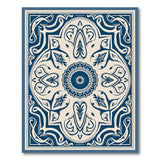 Ornate Navy Blue and Ivory Persian Area Rug