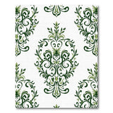 Floral Vintage Green Elegant Green Floral Damask Area Rug