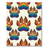 Rainbow Paw Print Washable Area Rug
