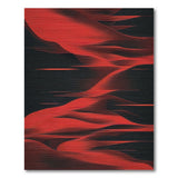 Red Wave Geometric Abstract Area Rug