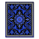 Blue and Teal Blue Persian Floral Area Rug