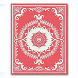 Ornate Red Mandala Floral Area Rug