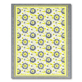 Grey Daisy Yellow Border Floral Area Rug