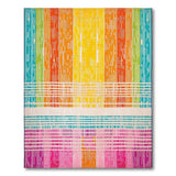 Vibrant Rainbow Vertical Stripe Geometric Modern Area Rug