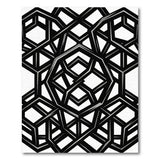 ODIKA Modern 3D Geometric Washable Area Rug - Black & White Hexagon Pattern