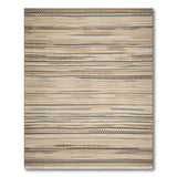 Beige Neutral Striped Boho Area Rug