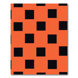Bold Orange Black Squares Geometric Area Rug