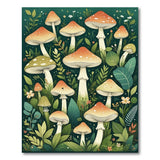 Green Whimsical Mushroom Grove Area Rug