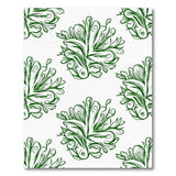 Green Koi Fish Floral Line Art Area Rug
