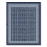 Navy Blue Woven Grid Area Rug