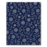 Navy Blue Daisy Line Art Area Rug