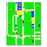 Retro Pixel City Street Area Rug