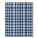 Navy Blue Checkered Woven Area Rug