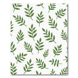 Green Eucalyptus Leaves Pattern Area Rug