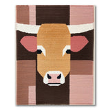 Geometric Longhorn Cow Head Rug